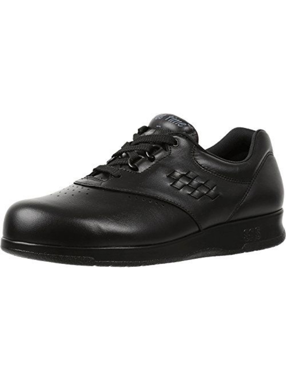 SAS 9 Wide Free Time Walking Shoe Women’s Black Leather Lace Up Sneakers